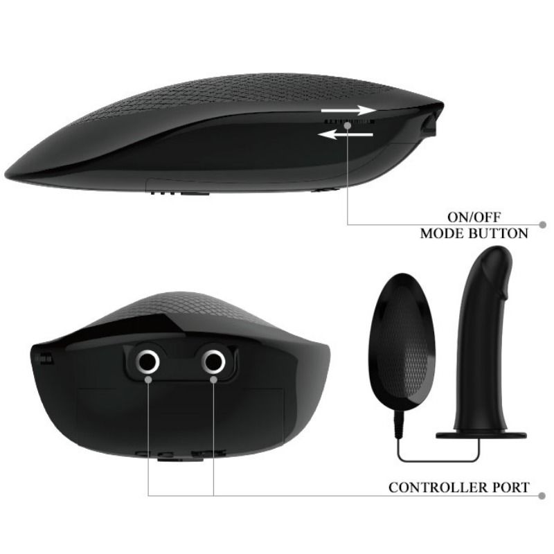 PRETTY LOVE - VITO STRAP ON WITH HOLLOW DILDO AND VIBRATION 17.3 CM - Imagem de 4