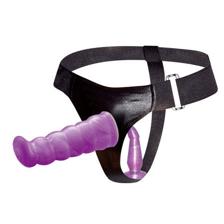 BAILE - LILAC FEMALE ANAL AND VAGINAL HARNESS GPOINT 17 CM - Imagem de 3
