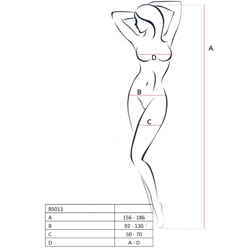 PASSION - WOMAN BS013 WHITE BODYSTOCKING ONE SIZE - Imagem de 2