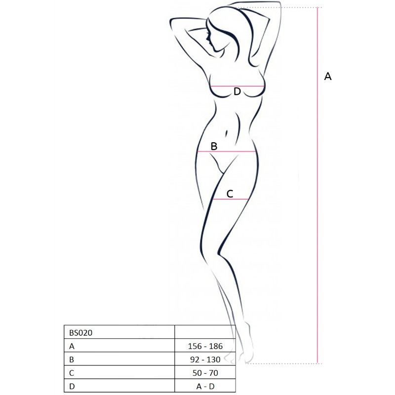 PASSION - WOMAN BS020 BODYSTOCKING BLACK ONE SIZE - Imagem de 2