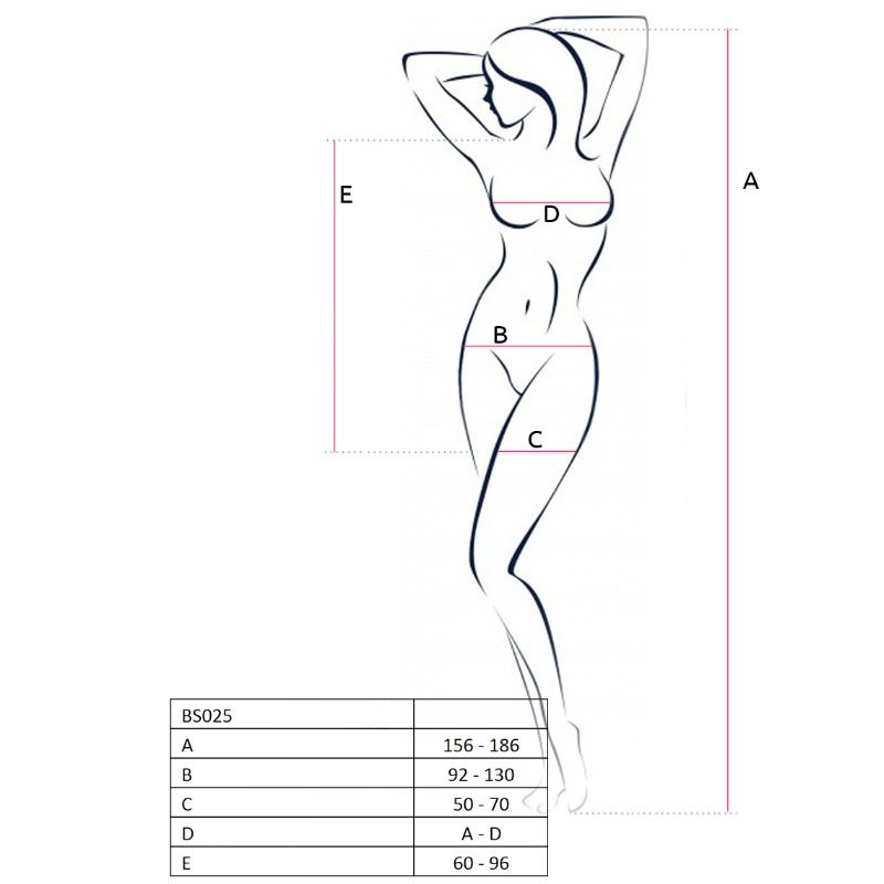 PASSION - WOMAN BS025 BODYSTOCKING WHITE DRESS STYLE ONE SIZE - Imagem de 2