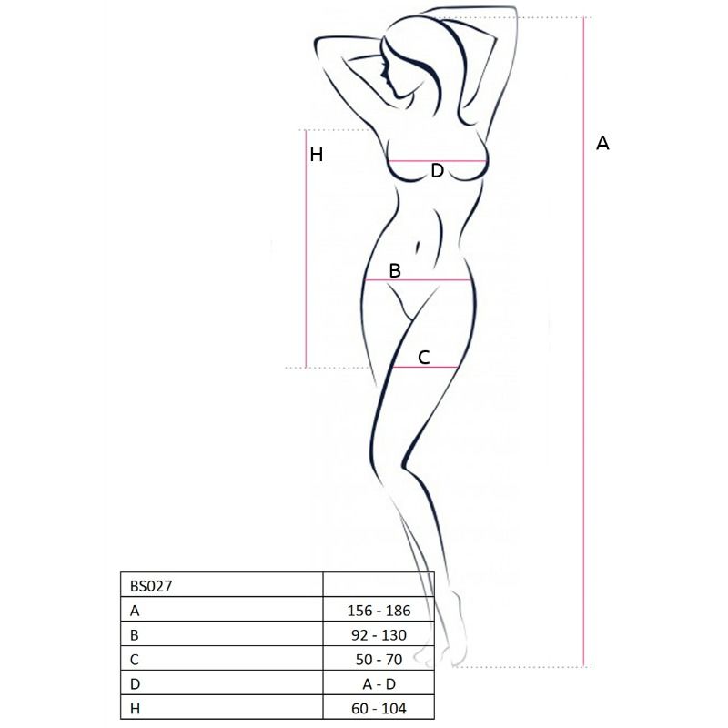 PASSION - WOMAN BS027 BODYSTOCKING WHITE DRESS STYLE ONE SIZE - Imagem de 2
