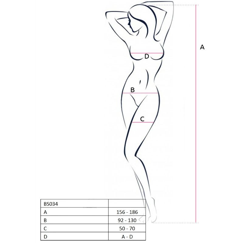 PASSION - WOMAN BS034 BODYSTOCKING BLACK ONE SIZE - Imagem de 3