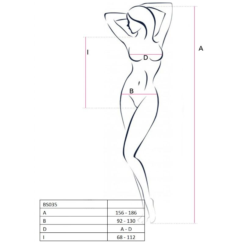 PASSION - WOMAN BS035 WHITE BODYSTOCKING ONE SIZE - Imagem de 2
