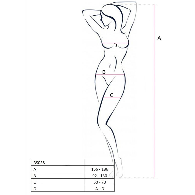 PASSION - WOMAN BS038 BODYSTOCKING BLACK ONE SIZE - Imagem de 3