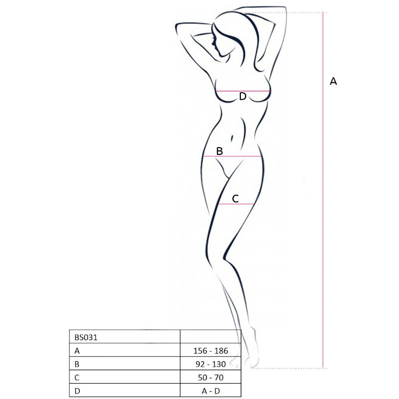 PASSION - WOMAN BS031 BODYSTOCKING BLACK ONE SIZE - Imagem de 3