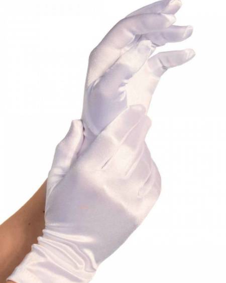 LEG AVENUE - SATIN GLOVES WHITE