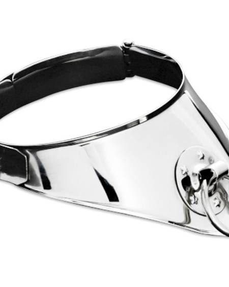 METAL HARD - RESTRAINT COLLAR WITH RING AND PADLOCK 12.5 CM
