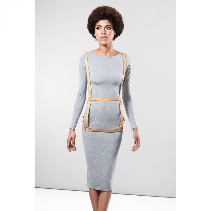 BIJOUX - INDISCRETS MAZE HARNESS DRESS SHAPE BROWN - Imagem de 3