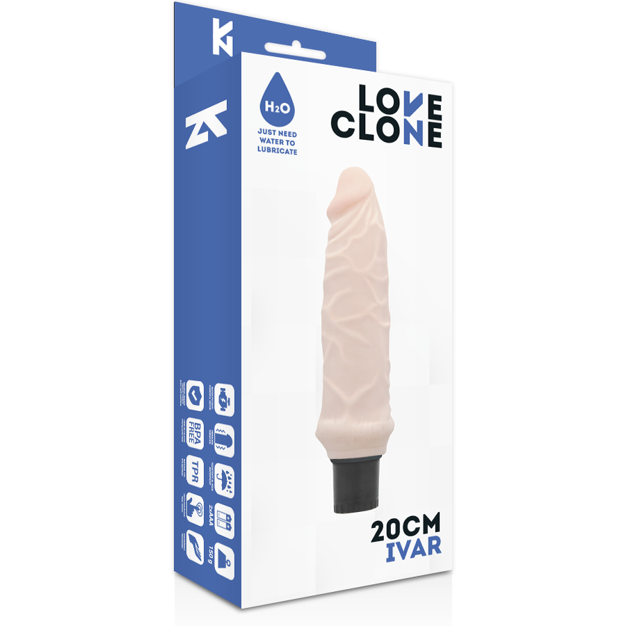 LOVECLONE - IVAR SELF LUBRICATION VIBRATOR 20 CM -O- 3.7 CM - Imagem de 4