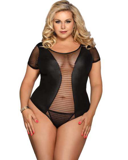 SUBBLIME - QUEEN PLUS FETISH SHORT SLEEVE TEDDY