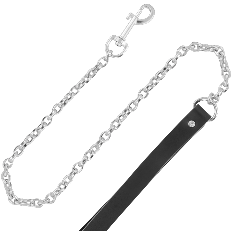 DARKNESS - HIGH QUALITY LEATHER NECKLACE WITH LEASH - Imagem de 3