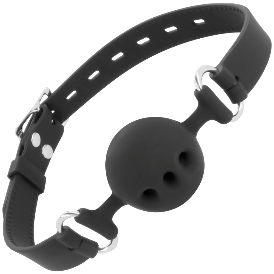 DARKNESS - BLACK BREATHABLE SILICONE GAG - Imagem de 2