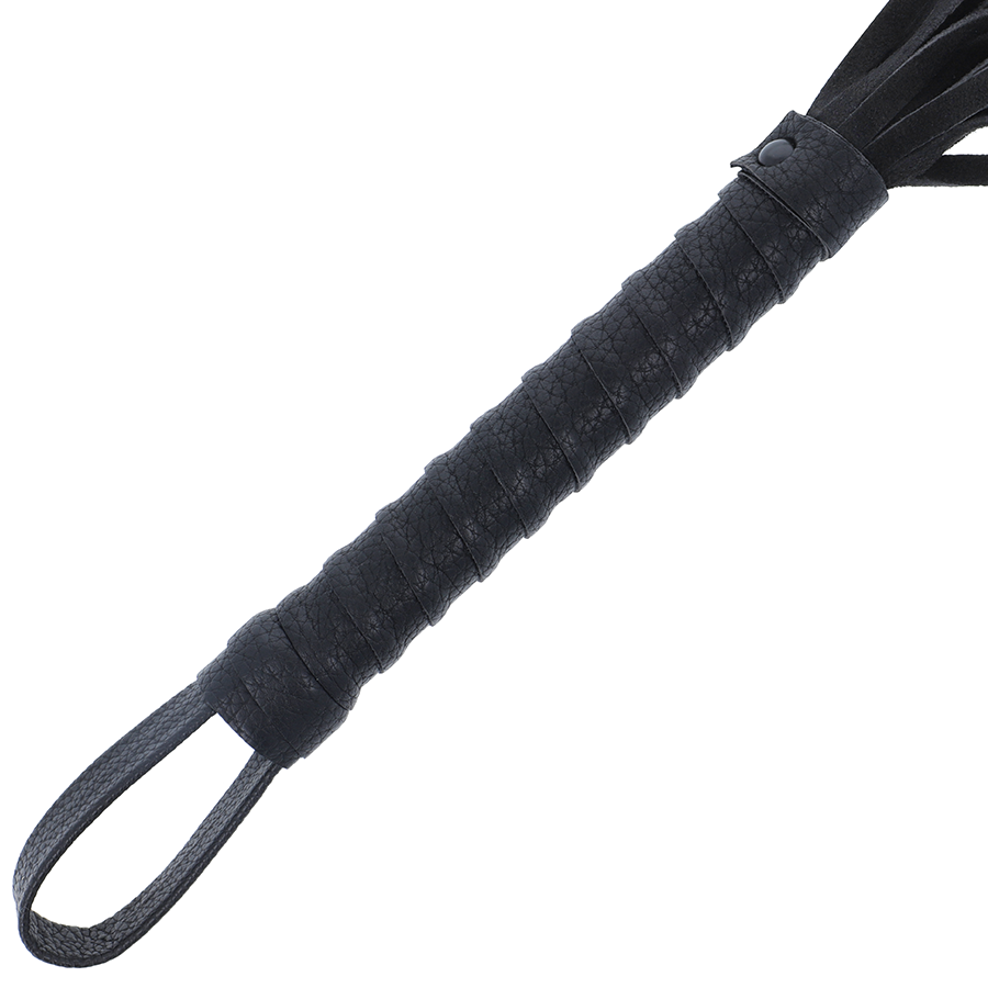 DARKNESS - BLACK BONDAGE WHIP WITH LEATHER HANDLE - Imagem de 2