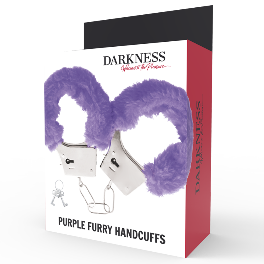 DARKNESS - LILAC LINED METAL HANDCUFFS - Imagem de 3