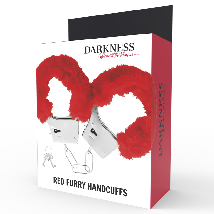 DARKNESS - RED LINED METAL HANDCUFFS - Imagem de 3