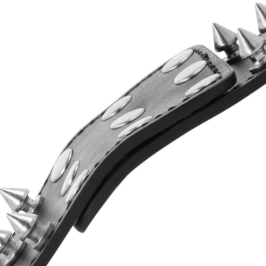 DARKNESS - SKULLS AND BONES BLACK SPIKED HANDCUFFS - Imagem de 3