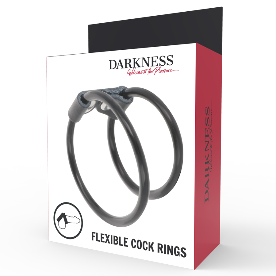 DARKNESS - DOUBLE FLEXIBLE PENIS RING - Imagem de 4