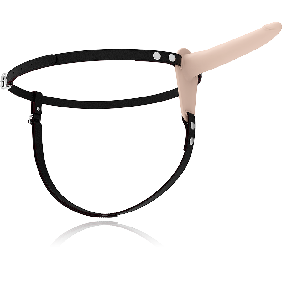FETISH SUBMISSIVE HARNESS - FLESH SILICONE VIBRATOR 15 CM - Imagem de 3