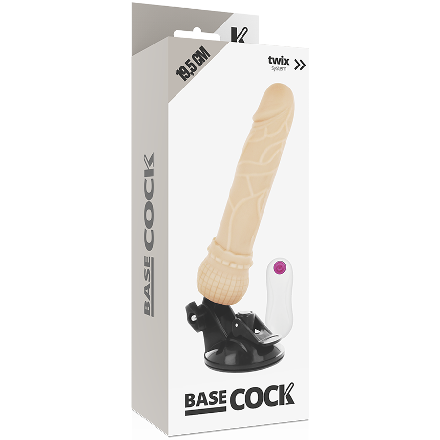 BASECOCK - VIBRADOR REALÍSTICO CONTROL REMOTO NATURAL 19.5 CM -O- 4 CM - Imagem de 4