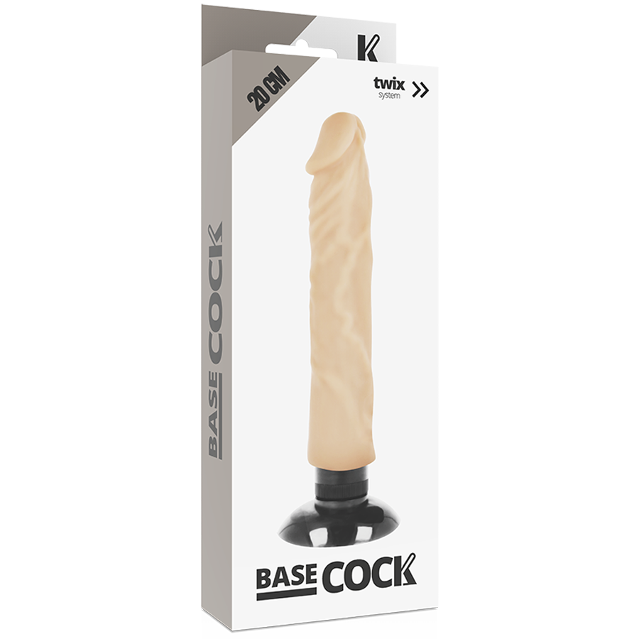BASECOCK - VIBRADOR REALÍSTICO 2-1 NATURAL 20 CM -O- 4 CM - Imagem de 5