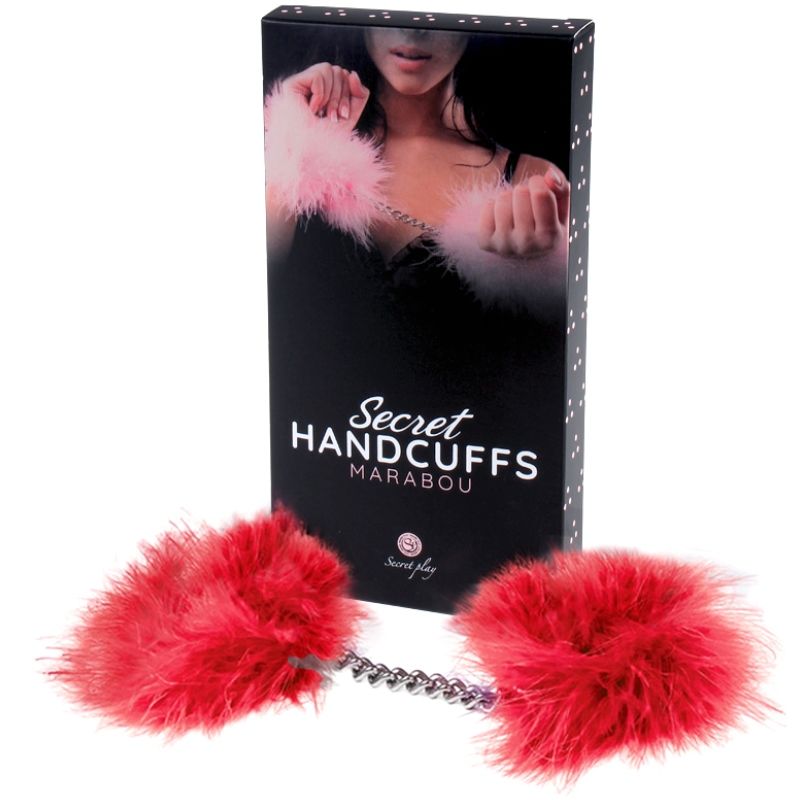 SECRETPLAY - RED MARABOU HANDCUFFS - Imagem de 2