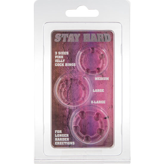 SEVEN CREATIONS - SET OF THREE PINK PENIS RINGS - Imagem de 2