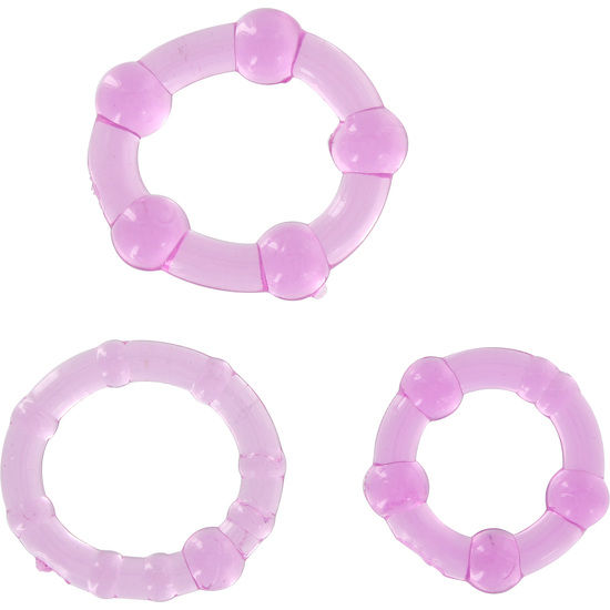 SEVEN CREATIONS - SET OF THREE LILAC PENIS RINGS - Imagem de 2