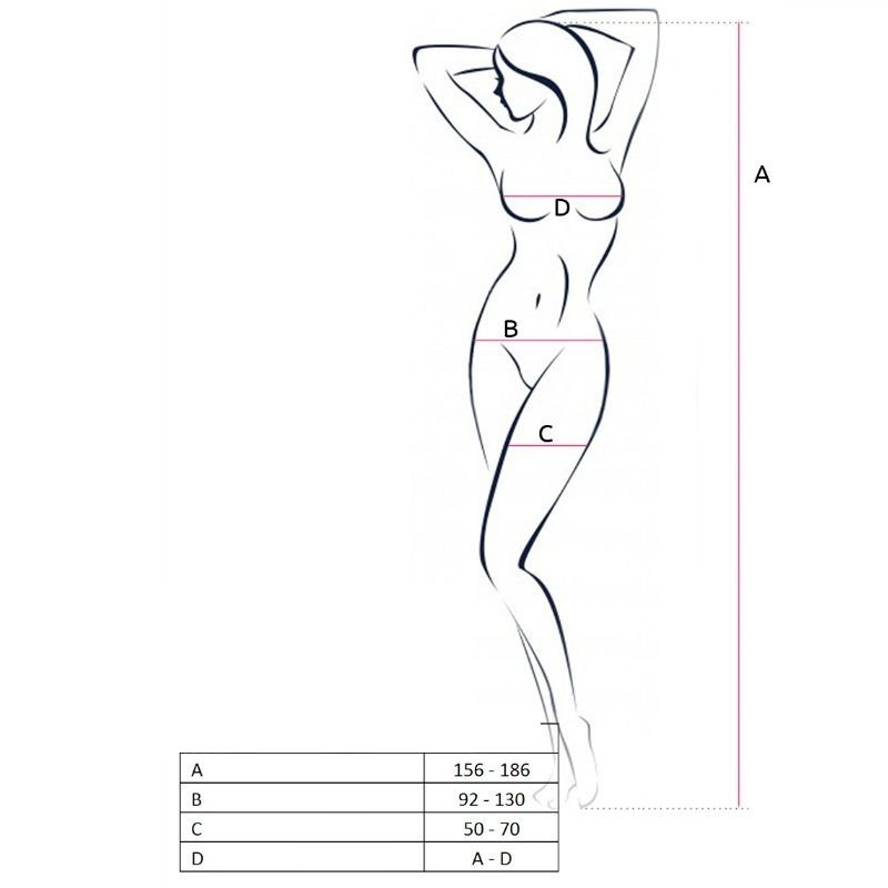 PASSION - WOMAN BS049 WHITE BODYSTOCKING ONE SIZE - Imagem de 2
