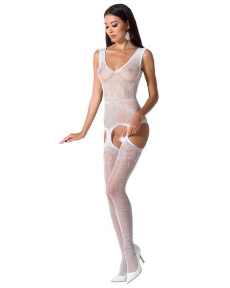 PASSION - WOMAN BS062 WHITE BODYSTOCKING ONE SIZE