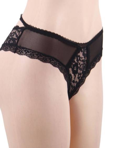 QUEEN LINGERIE - PANTIES DE ENCAJE FLORAL S/M