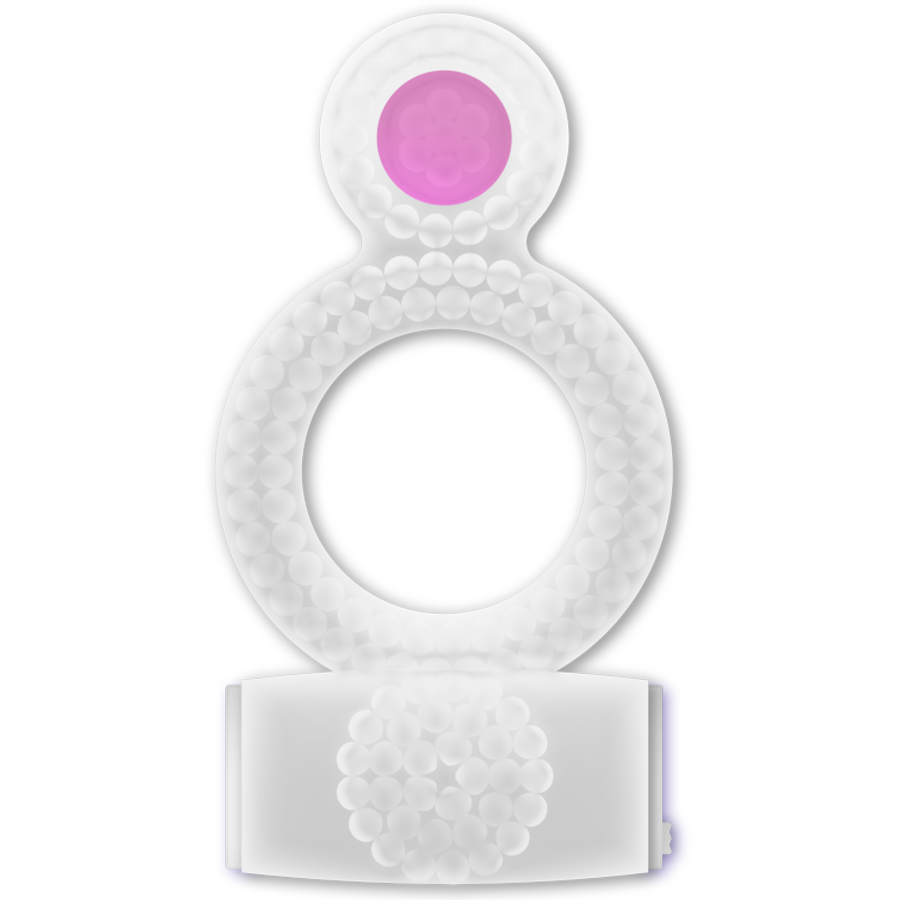 CASUAL LOVE - RING VIBRATING DOUBLE PLEASURE TRANSPARENT - Imagem de 2