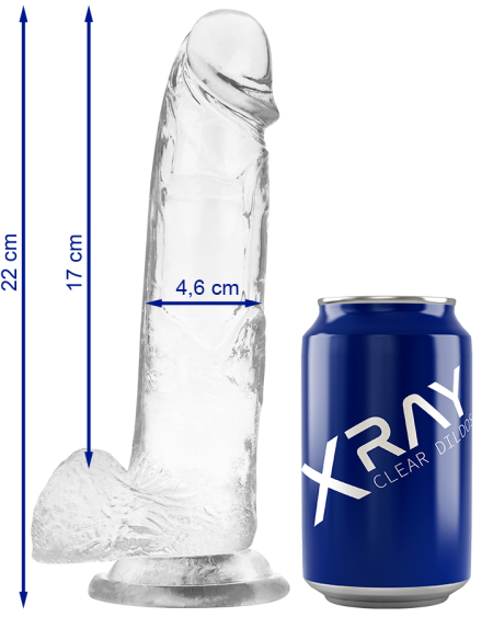X RAY - CLEAR COCK WITH BALLS 22 CM -O- 4.6 CM