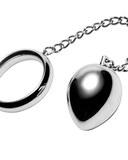METAL HARD - COCK RING 40MM + CHAIN WITH METAL BALL