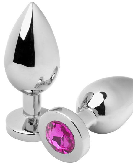 METAL HARD - ANAL PLUG DIAMOND PINK MEDIUM 7.62CM