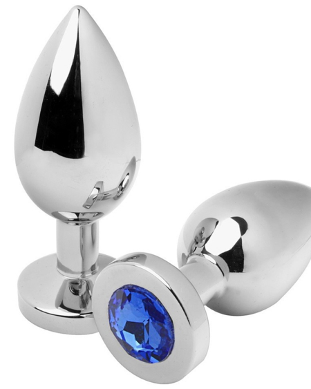METAL HARD - ANAL PLUG DIAMOND BLUE MEDIUM 7.62CM
