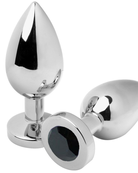 METAL HARD - ANAL PLUG DIAMOND BLACK SMALL 5.71CM