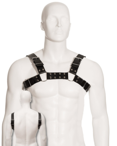 LEATHER BODY - BLACK BULL DOG HARNESS