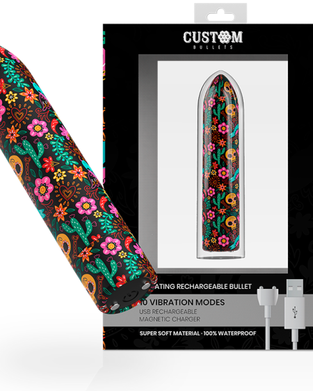 CUSTOM BULLETS - RECHARGEABLE SKULL MAGNETIC BULLET 10 INTENSITIES