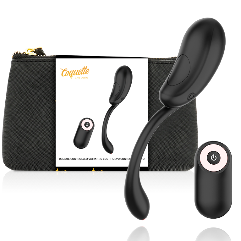 COQUETTE CHIC DESIRE - VIBRATING EGG REMOTE CONTROL RECHARGEABLE BLACK/ GOLD - Imagem de 2