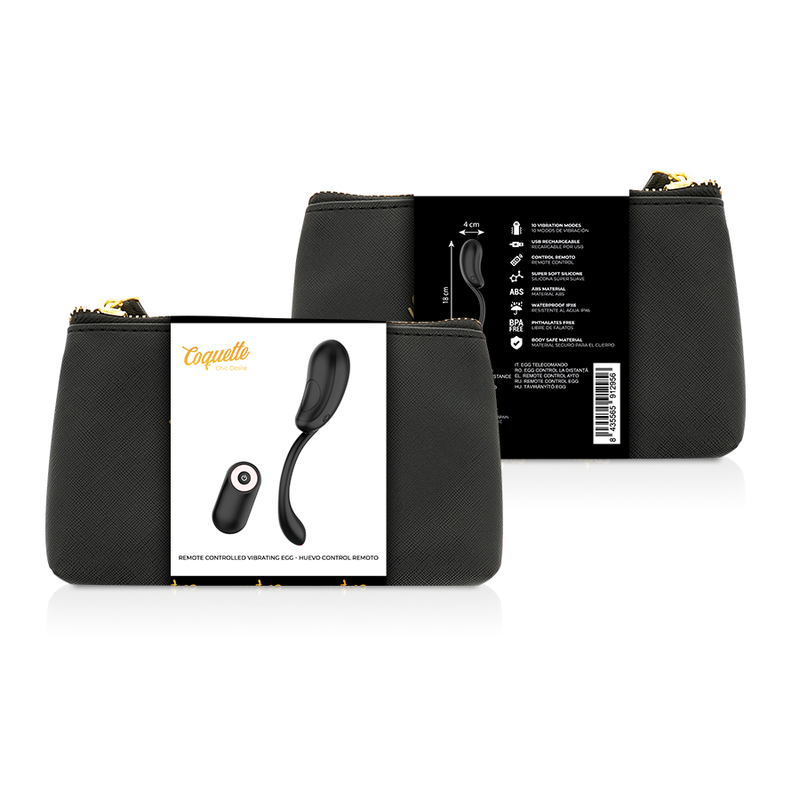 COQUETTE CHIC DESIRE - VIBRATING EGG REMOTE CONTROL RECHARGEABLE BLACK/ GOLD - Imagem de 3