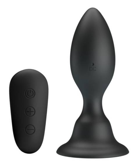 MR PLAY - ANAL PLUG WITH VIBRATION BLACK REMOTE CONTROL