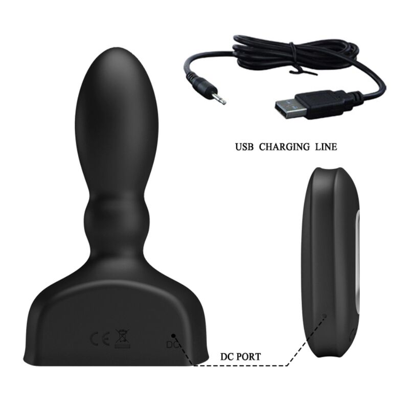 MR PLAY - BLACK INFLATABLE ANAL PLUG REMOTE CONTROL - Imagem de 3