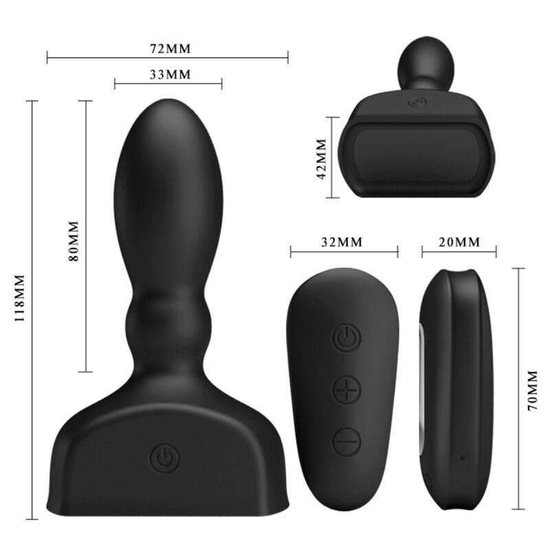 MR PLAY - BLACK INFLATABLE ANAL PLUG REMOTE CONTROL - Imagem de 5