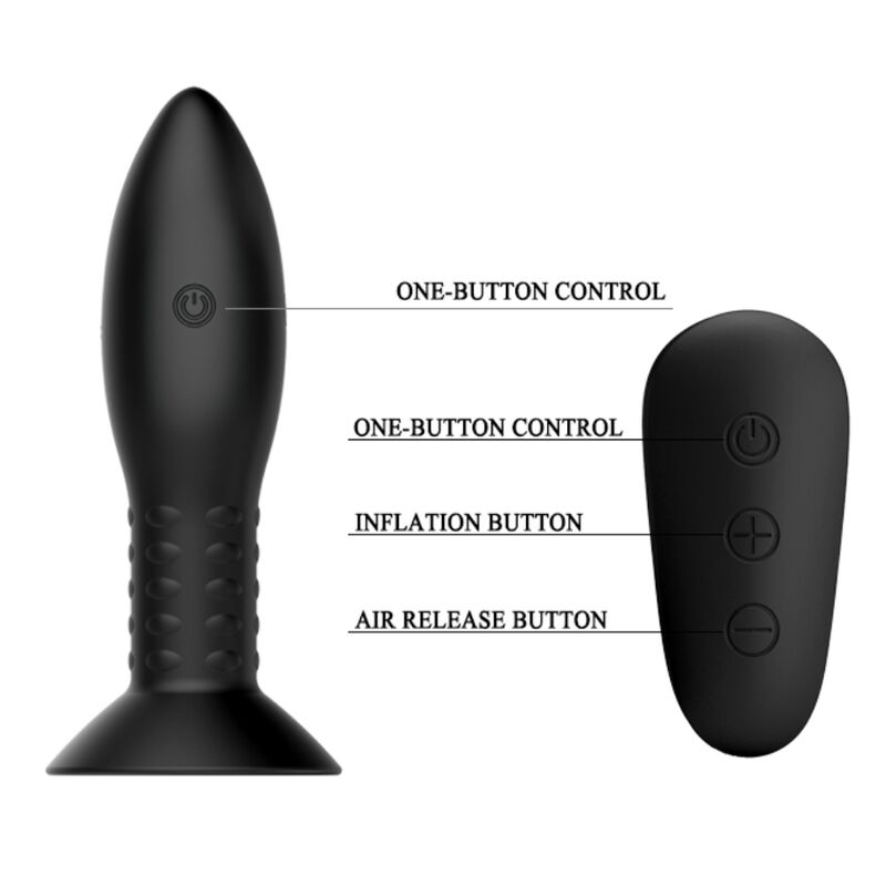MR PLAY - PLUG WITH BLACK ROTATING BALLS REMOTE CONTROL - Imagem de 4