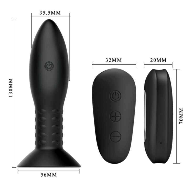 MR PLAY - PLUG WITH BLACK ROTATING BALLS REMOTE CONTROL - Imagem de 5