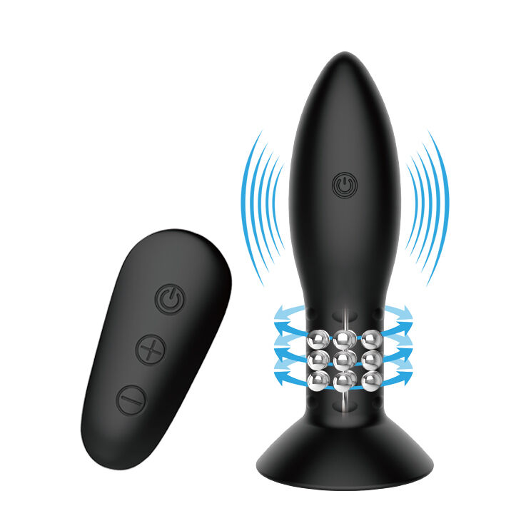 MR PLAY - PLUG WITH BLACK ROTATING BALLS REMOTE CONTROL - Imagem de 2