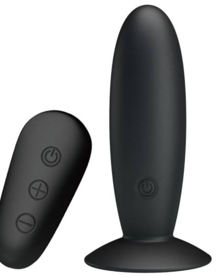 MR PLAY - ANAL PLUG WITH VIBRATION BLACK REMOTE CONTROL