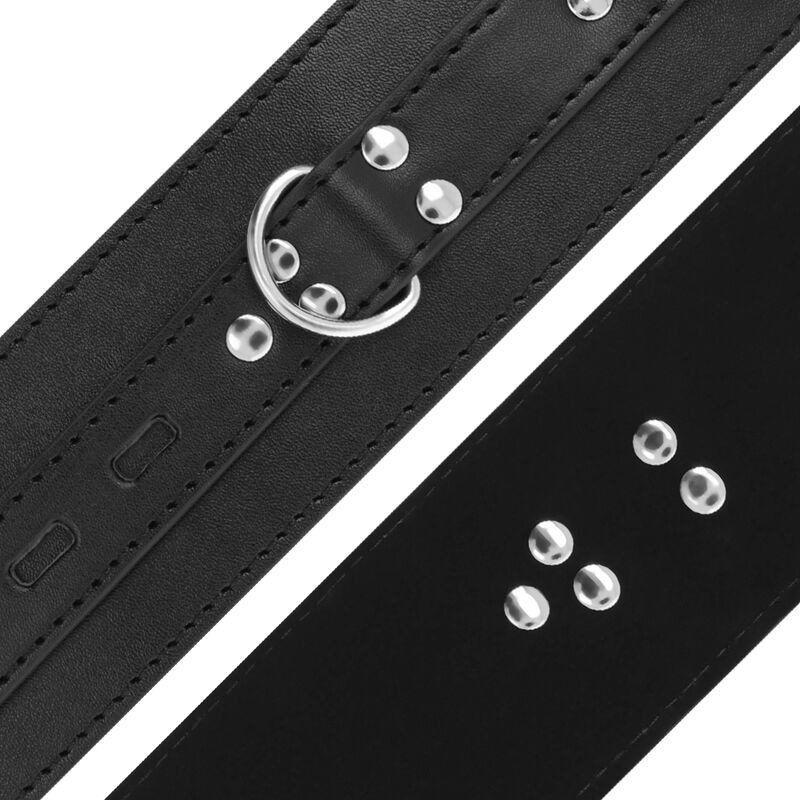 DARKNESS - BLACK LEATHER HANDCUFFS - Imagem de 3