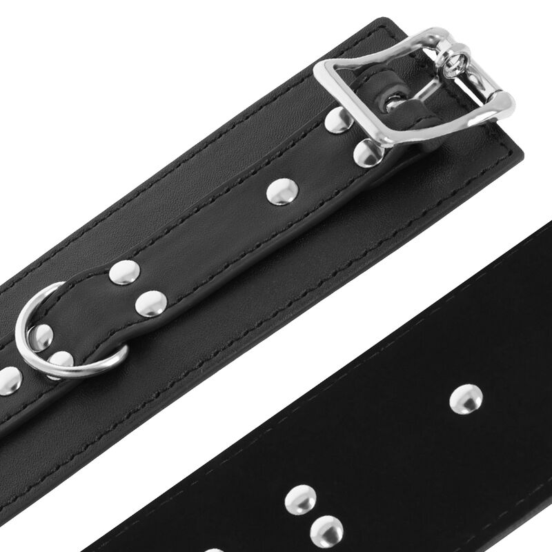 DARKNESS - BLACK LEATHER HANDCUFFS - Imagem de 4